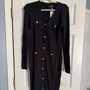 Midi Black Sweater Dress